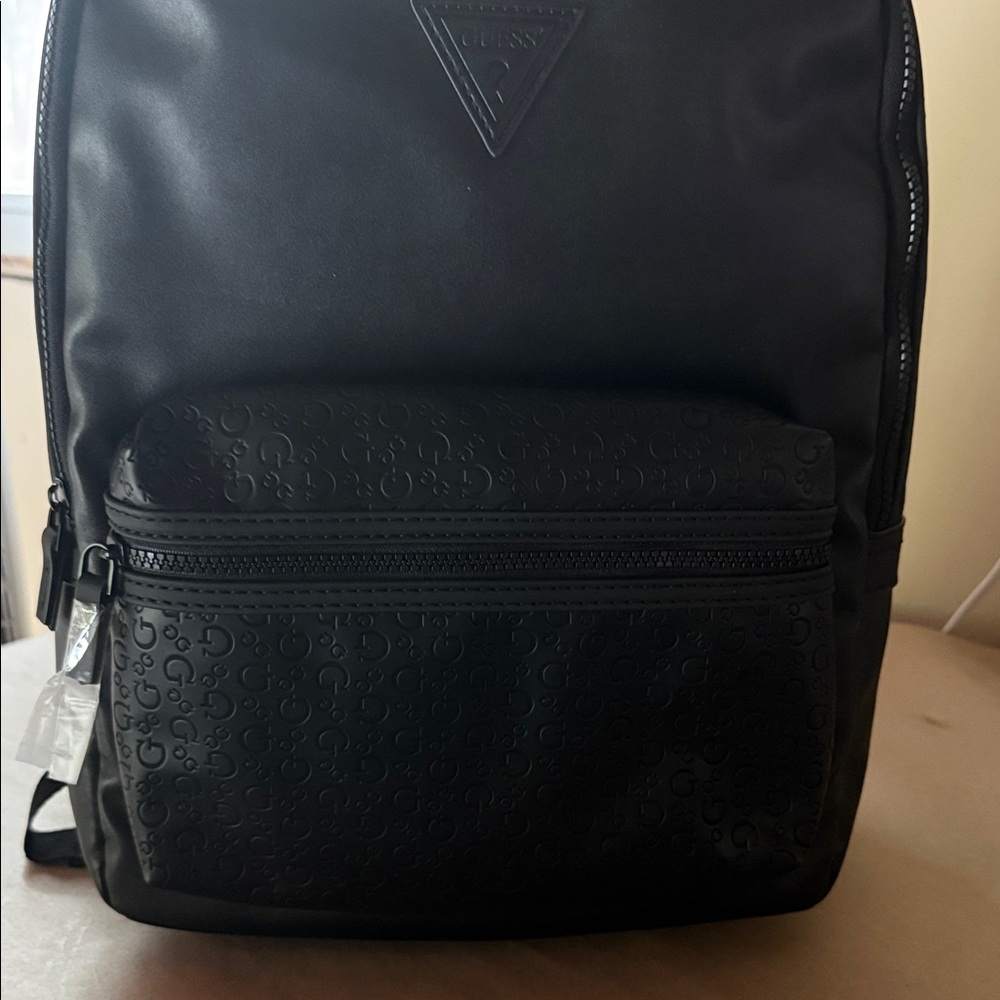 Guess Men's Black Embossed Backpack